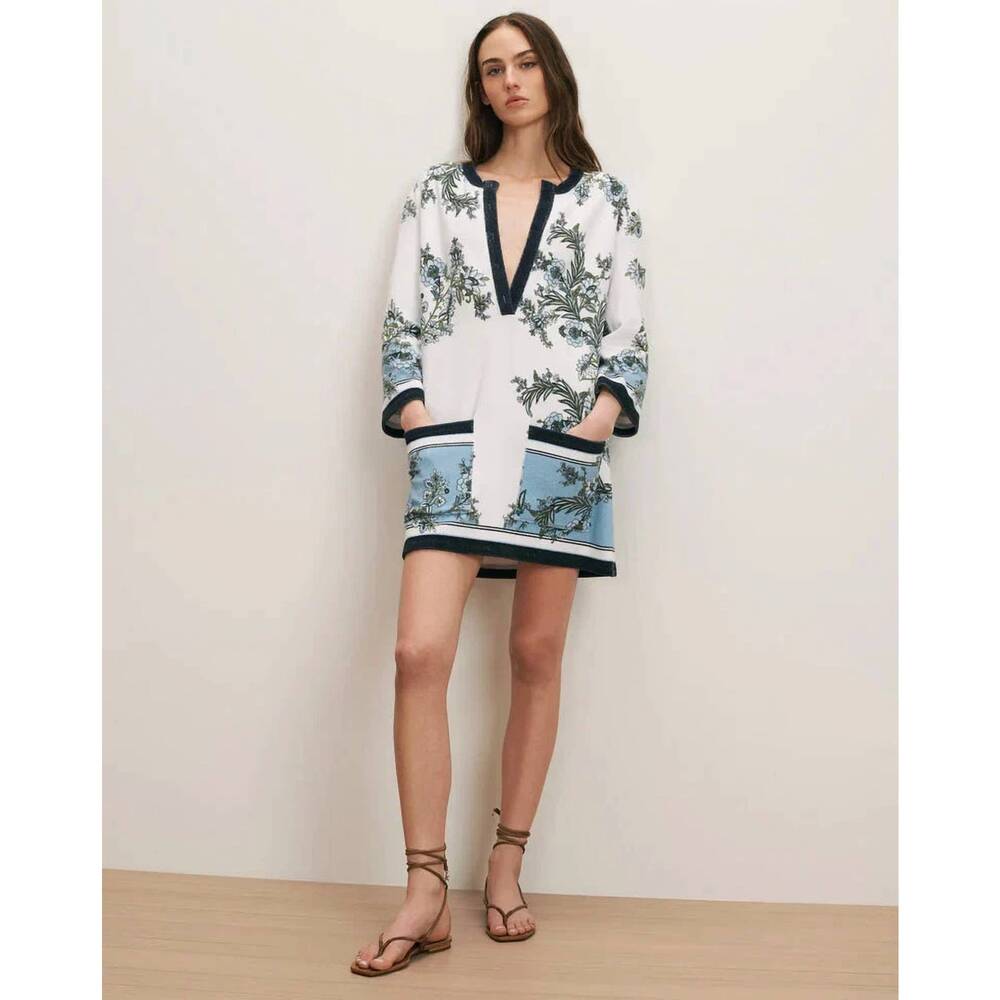 NEW VERONICA BEARD briarcliff terry tunic dress in blue jay